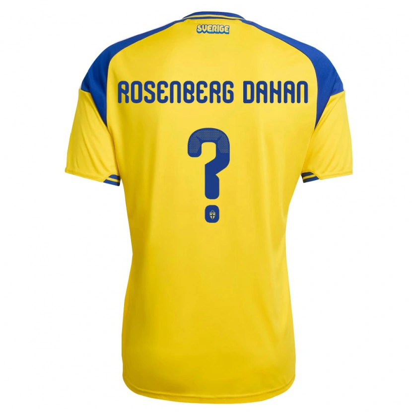 Danxen Dětské Švédsko Yoél Rosenberg Dahan #0 Žlutá Modrá Bílá Domů Hráčské Dresy 26-28 Dres
