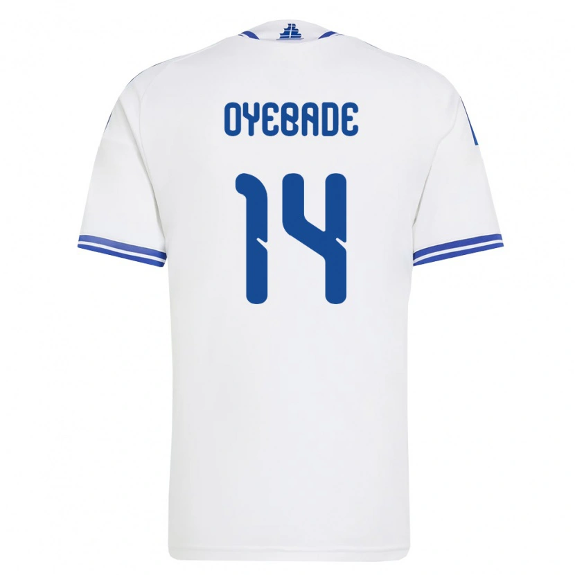 Danxen Dětské Řecko Rayan Oyebade #14 Bílá Modrá Domů Hráčské Dresy 26-28 Dres