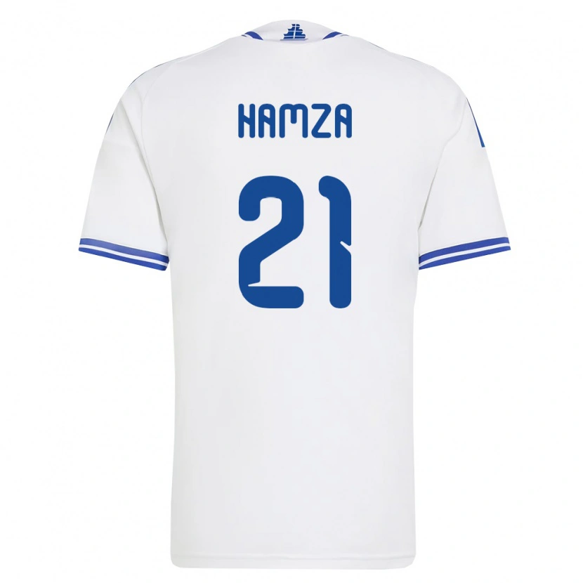 Danxen Dětské Řecko Erik Hamza #21 Bílá Modrá Domů Hráčské Dresy 26-28 Dres
