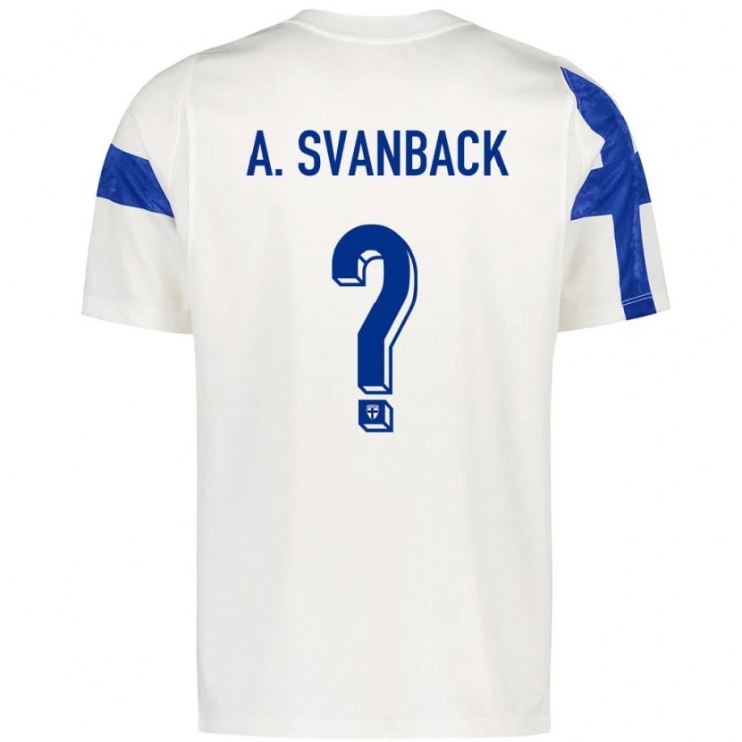 Danxen Dětské Finsko Adrian Svanbäck #0 Bílá Modrá Domů Hráčské Dresy 26-28 Dres