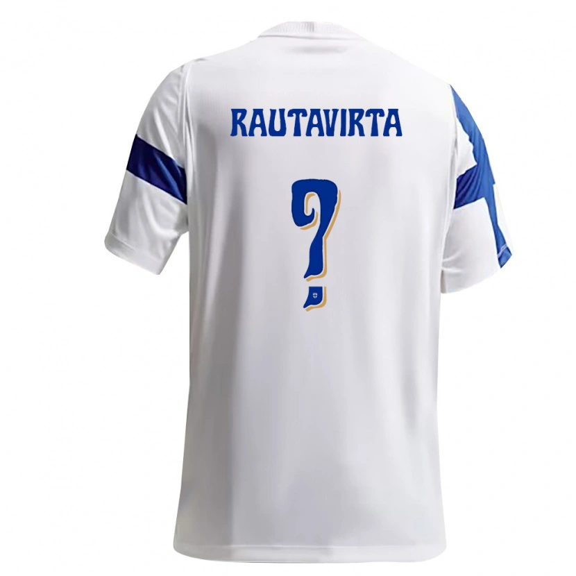 Danxen Dětské Finsko Rasmus Rautavirta #0 Bílá Modrá Domů Hráčské Dresy 26-28 Dres