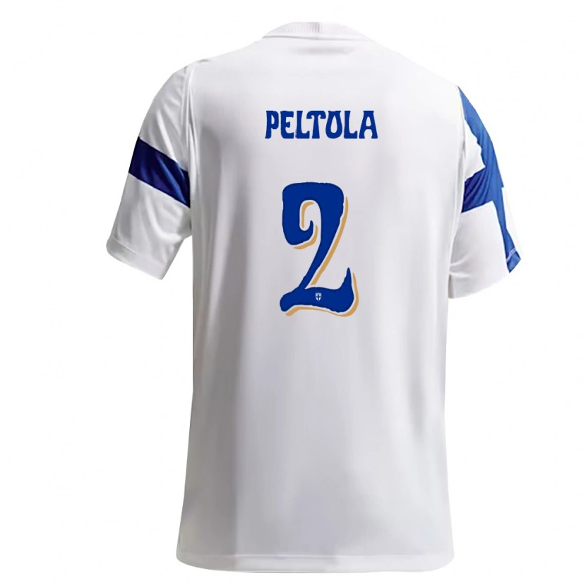 Danxen Dětské Finsko Matti Peltola #2 Bílá Modrá Domů Hráčské Dresy 26-28 Dres