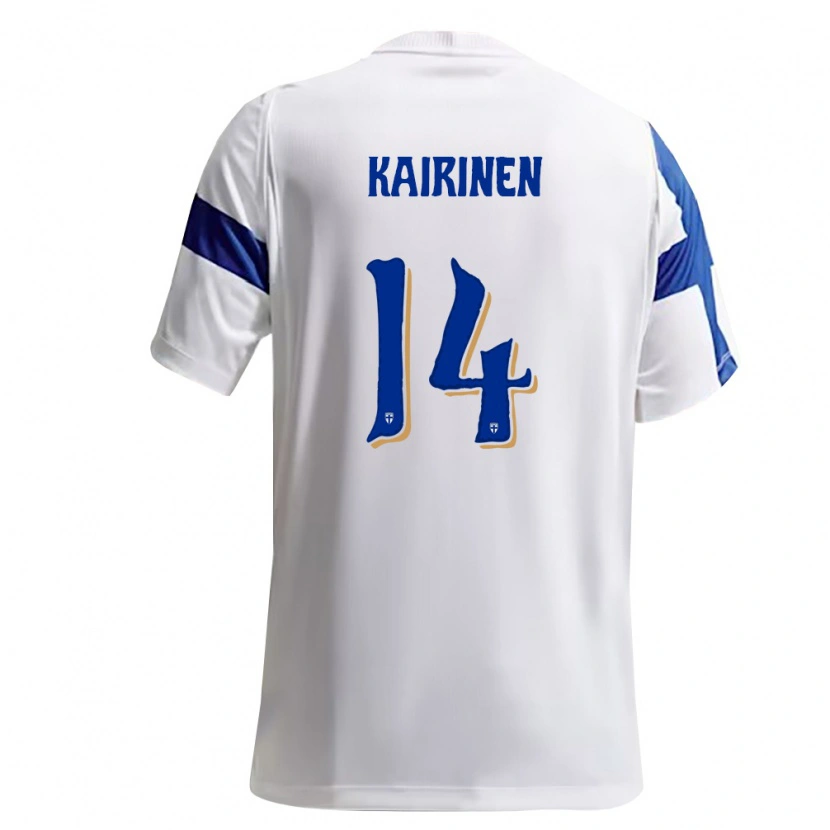 Danxen Dětské Finsko Kaan Kairinen #14 Bílá Modrá Domů Hráčské Dresy 26-28 Dres
