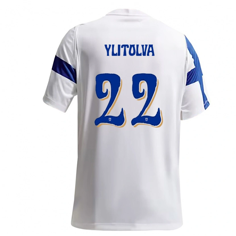 Danxen Dětské Finsko Miska Ylitolva #22 Bílá Modrá Domů Hráčské Dresy 26-28 Dres