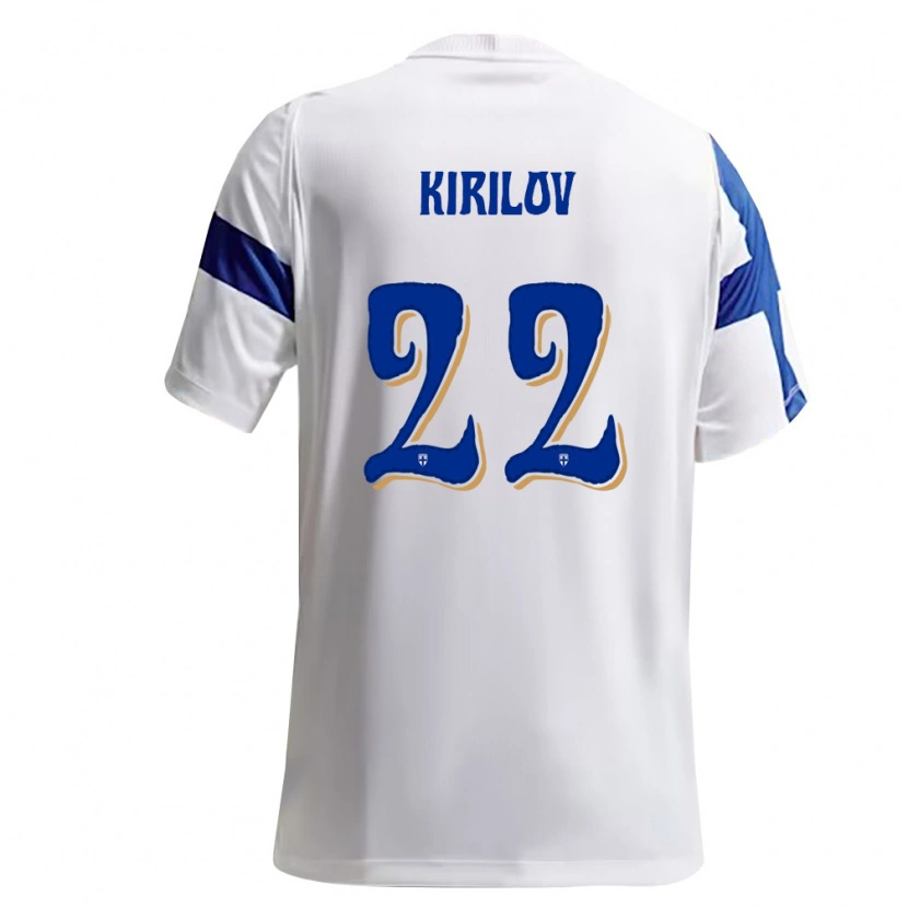 Danxen Dětské Finsko Martin Kirilov #22 Bílá Modrá Domů Hráčské Dresy 26-28 Dres