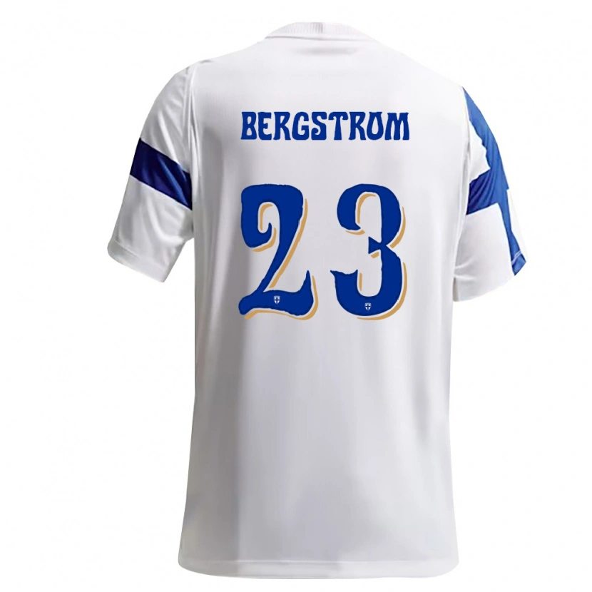 Danxen Dětské Finsko Lucas Bergström #23 Bílá Modrá Domů Hráčské Dresy 26-28 Dres