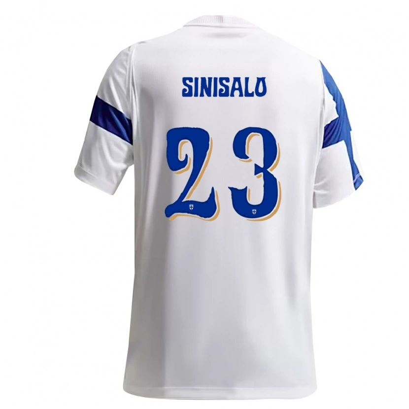 Danxen Dětské Finsko Viljami Sinisalo #23 Bílá Modrá Domů Hráčské Dresy 26-28 Dres