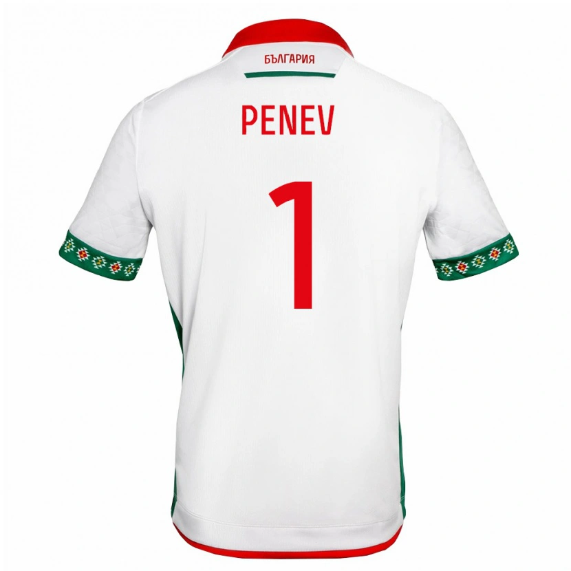 Danxen Dětské Bulharsko Plamen Penev #1 Bílá Zelená Červená Domů Hráčské Dresy 26-28 Dres