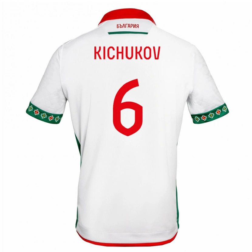 Danxen Dětské Bulharsko Abdula Kichukov #6 Bílá Zelená Červená Domů Hráčské Dresy 26-28 Dres