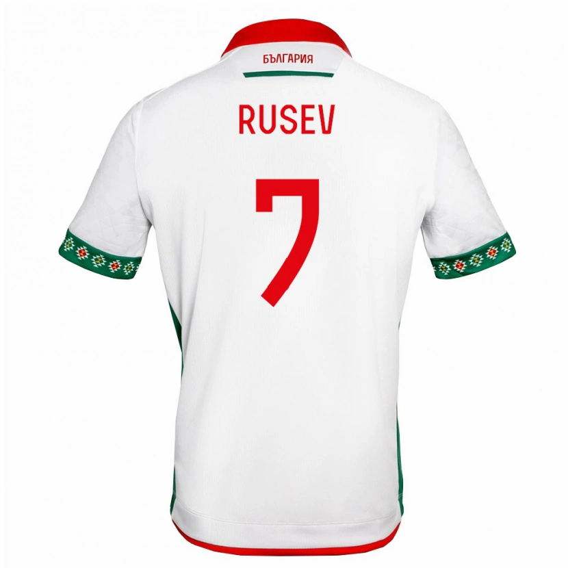 Danxen Dětské Bulharsko Georgi Rusev #7 Bílá Zelená Červená Domů Hráčské Dresy 26-28 Dres