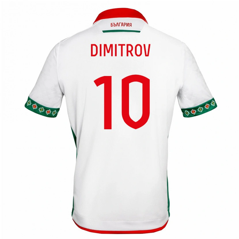 Danxen Dětské Bulharsko Zdravko Dimitrov #10 Bílá Zelená Červená Domů Hráčské Dresy 26-28 Dres
