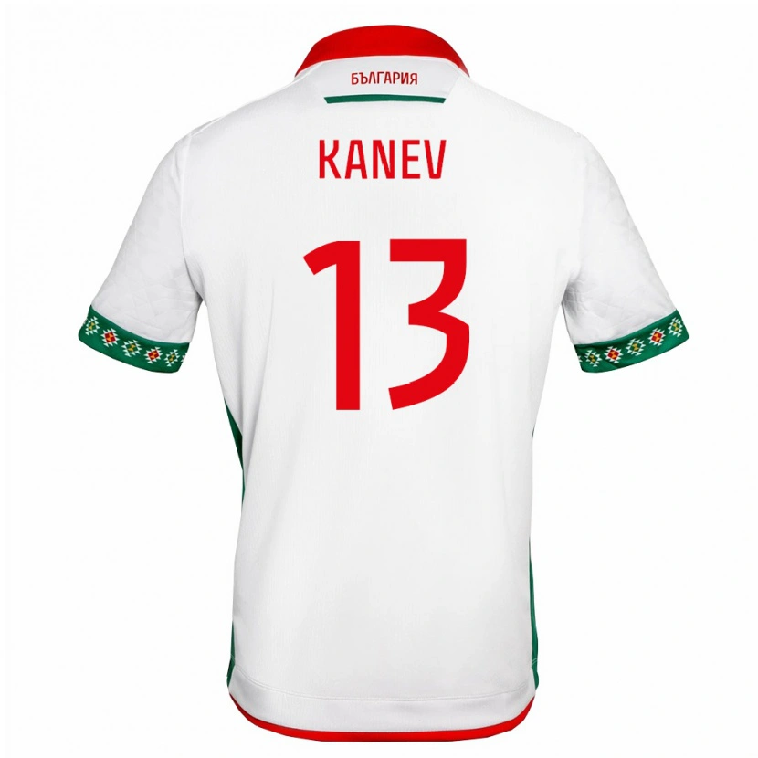 Danxen Dětské Bulharsko Dimitar Kanev #13 Bílá Zelená Červená Domů Hráčské Dresy 26-28 Dres