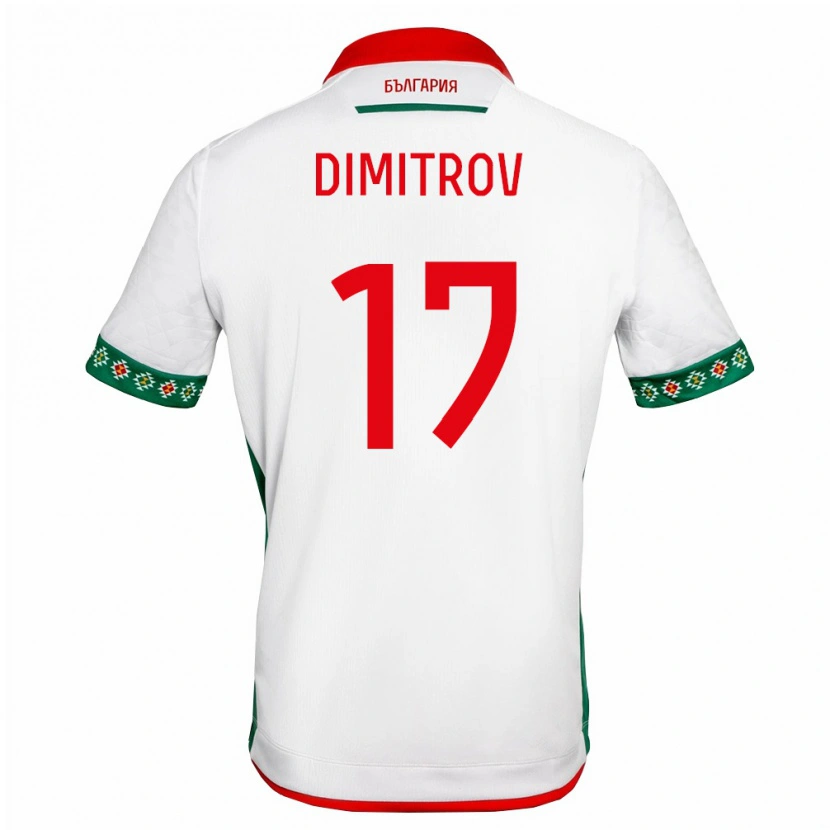 Danxen Dětské Bulharsko Boris Dimitrov #17 Bílá Zelená Červená Domů Hráčské Dresy 26-28 Dres
