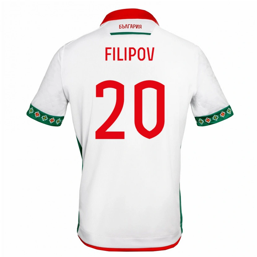 Danxen Dětské Bulharsko Ivan Filipov #20 Bílá Zelená Červená Domů Hráčské Dresy 26-28 Dres