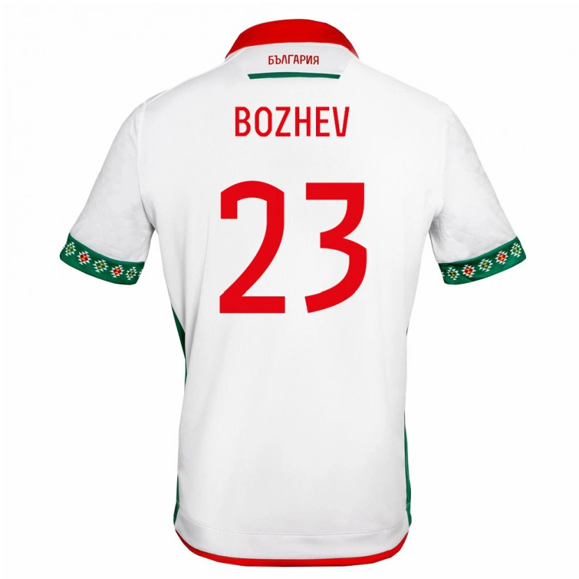 Danxen Dětské Bulharsko Aleks Bozhev #23 Bílá Zelená Červená Domů Hráčské Dresy 26-28 Dres