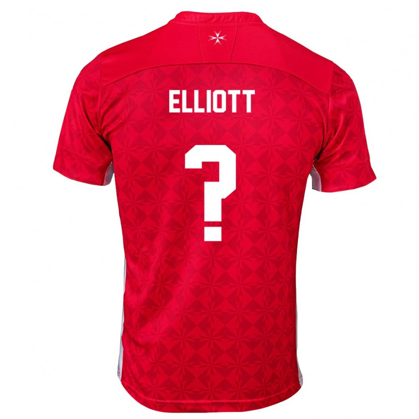 Danxen Dětské Malta Gunner Elliott #0 Červená Bílá Domů Hráčské Dresy 26-28 Dres