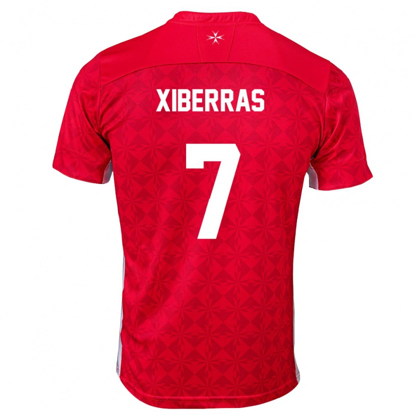 Danxen Dětské Malta Shaun Xiberras #7 Červená Bílá Domů Hráčské Dresy 26-28 Dres