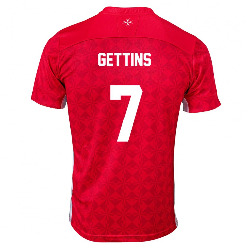 Danxen Dětské Malta Harry Gettins #7 Červená Bílá Domů Hráčské Dresy 26-28 Dres