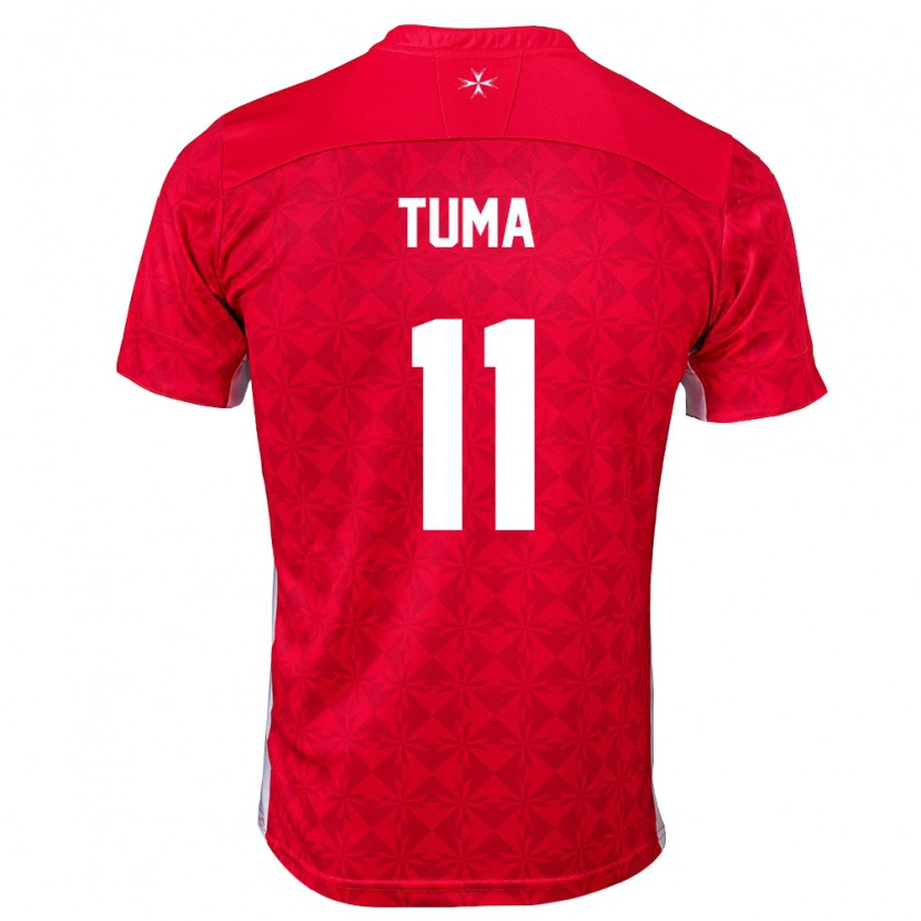 Danxen Dětské Malta Basil Tuma #11 Červená Bílá Domů Hráčské Dresy 26-28 Dres