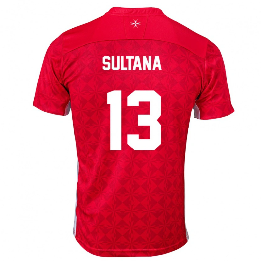 Danxen Dětské Malta Denzil Sultana #13 Červená Bílá Domů Hráčské Dresy 26-28 Dres