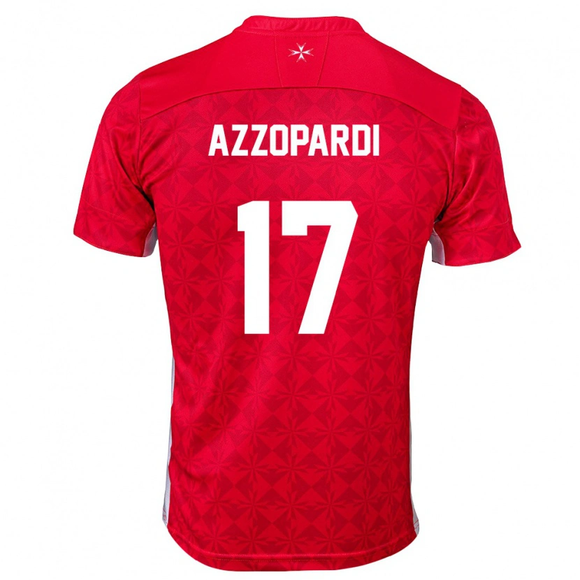 Danxen Dětské Malta Jake Azzopardi #17 Červená Bílá Domů Hráčské Dresy 26-28 Dres