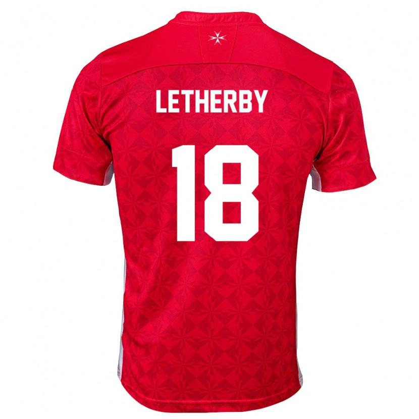 Danxen Dětské Malta Daniel Letherby #18 Červená Bílá Domů Hráčské Dresy 26-28 Dres