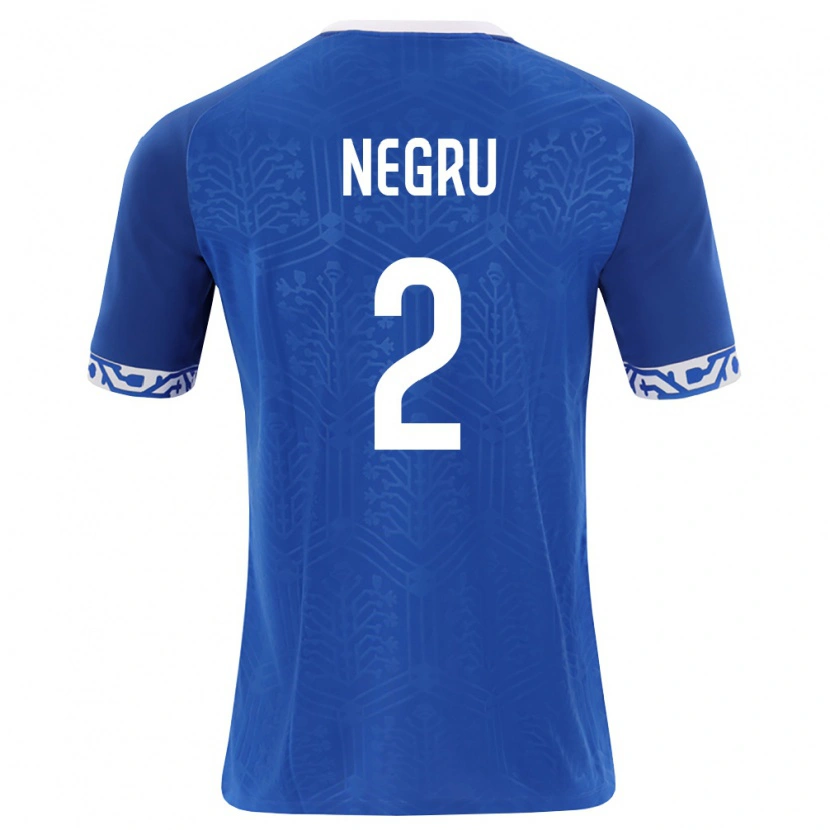Danxen Dětské Moldavsko Stephan Negru #2 Královská Modrá Bílá Domů Hráčské Dresy 26-28 Dres
