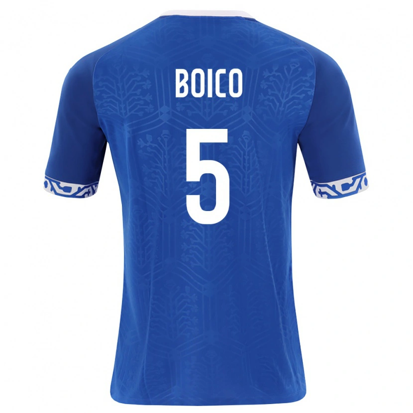 Danxen Dětské Moldavsko Vladislav Boico #5 Královská Modrá Bílá Domů Hráčské Dresy 26-28 Dres