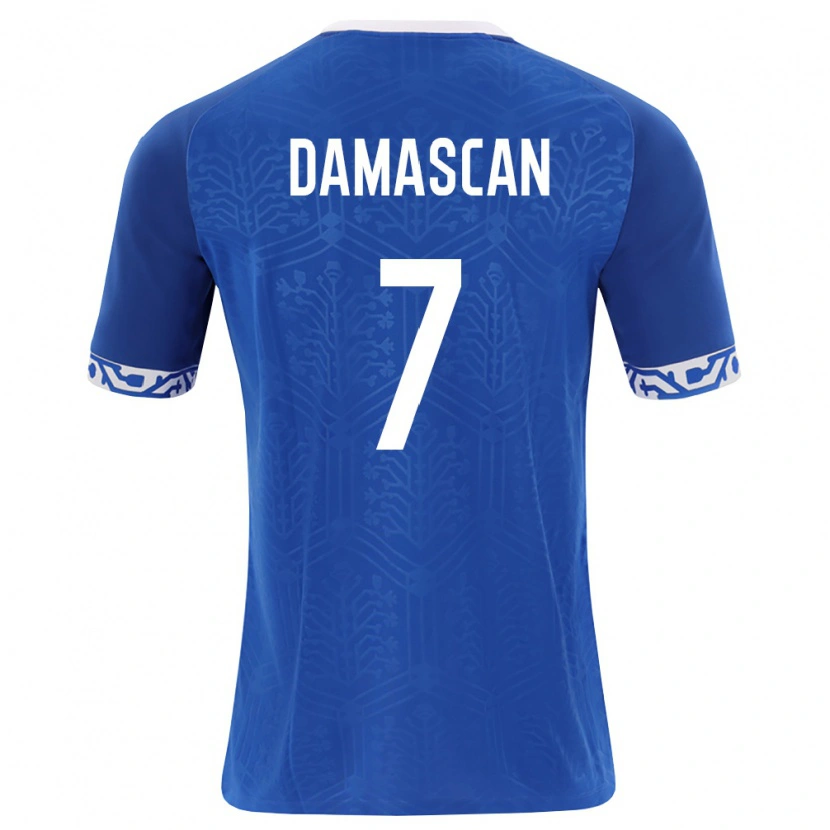 Danxen Dětské Moldavsko Vitalie Damascan #7 Královská Modrá Bílá Domů Hráčské Dresy 26-28 Dres