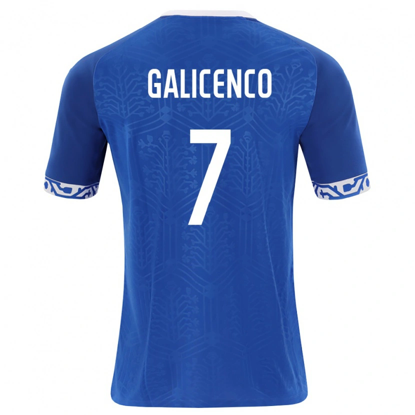 Danxen Dětské Moldavsko Catalin Galicenco #7 Královská Modrá Bílá Domů Hráčské Dresy 26-28 Dres
