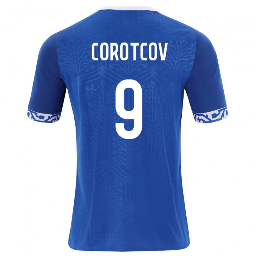 Danxen Dětské Moldavsko Mihail Corotcov #9 Královská Modrá Bílá Domů Hráčské Dresy 26-28 Dres