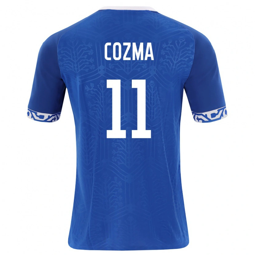 Danxen Dětské Moldavsko Veaceslav Cozma #11 Královská Modrá Bílá Domů Hráčské Dresy 26-28 Dres