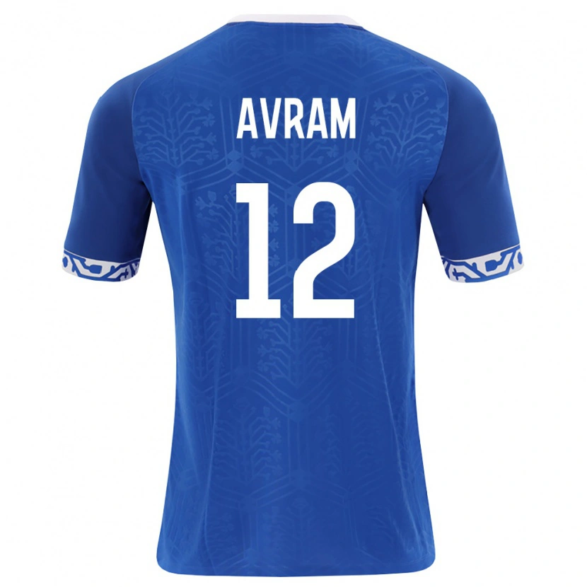 Danxen Dětské Moldavsko Cristian Avram #12 Královská Modrá Bílá Domů Hráčské Dresy 26-28 Dres