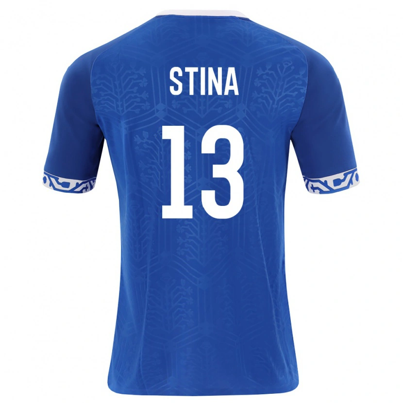 Danxen Dětské Moldavsko Victor Stina #13 Královská Modrá Bílá Domů Hráčské Dresy 26-28 Dres