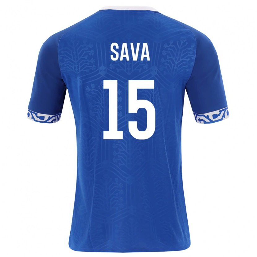 Danxen Dětské Moldavsko Mihail Sava #15 Královská Modrá Bílá Domů Hráčské Dresy 26-28 Dres