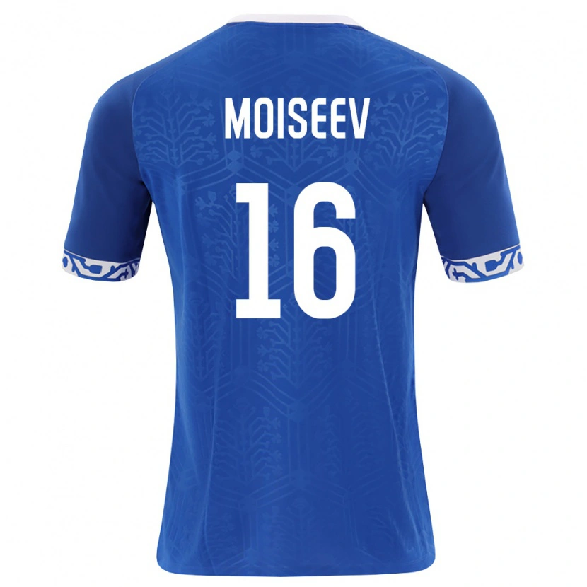 Danxen Dětské Moldavsko Victor Moiseev #16 Královská Modrá Bílá Domů Hráčské Dresy 26-28 Dres