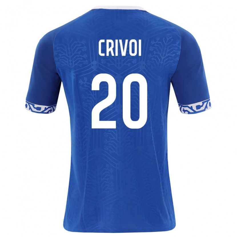 Danxen Dětské Moldavsko Mihai Crivoi #20 Královská Modrá Bílá Domů Hráčské Dresy 26-28 Dres