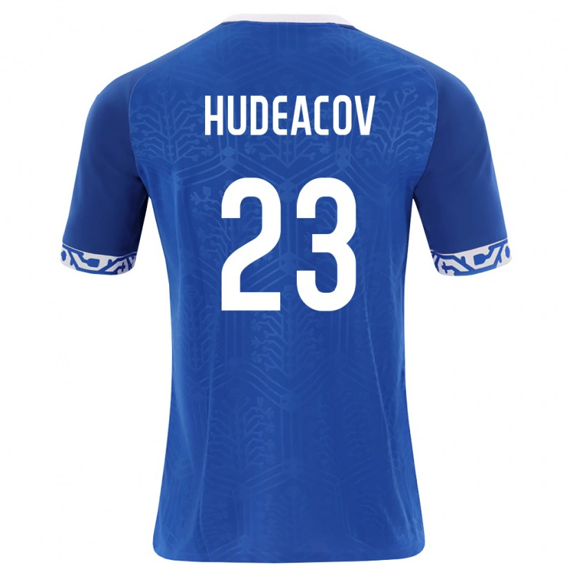 Danxen Dětské Moldavsko Andrei Hudeacov #23 Královská Modrá Bílá Domů Hráčské Dresy 26-28 Dres