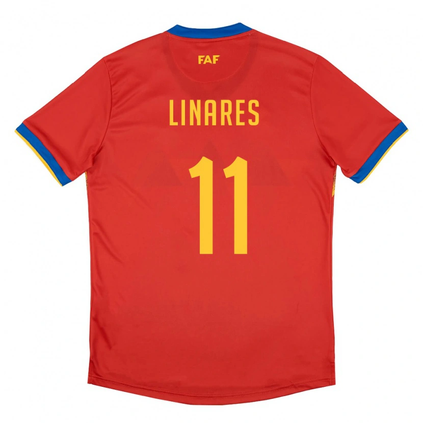 Danxen Dětské Andorra Nil Linares #11 Červená Modrá Žlutá Domů Hráčské Dresy 26-28 Dres