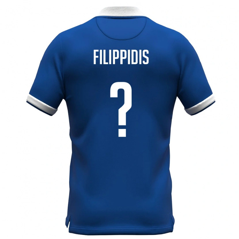 Danxen Dětské Kypr Marios Filippidis #0 Královská Modrá Bílá Domů Hráčské Dresy 26-28 Dres