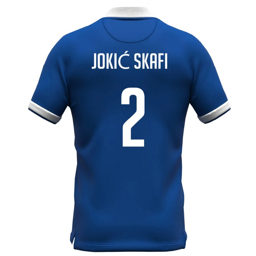 Danxen Dětské Kypr Georgios Jokić Skafi #2 Královská Modrá Bílá Domů Hráčské Dresy 26-28 Dres