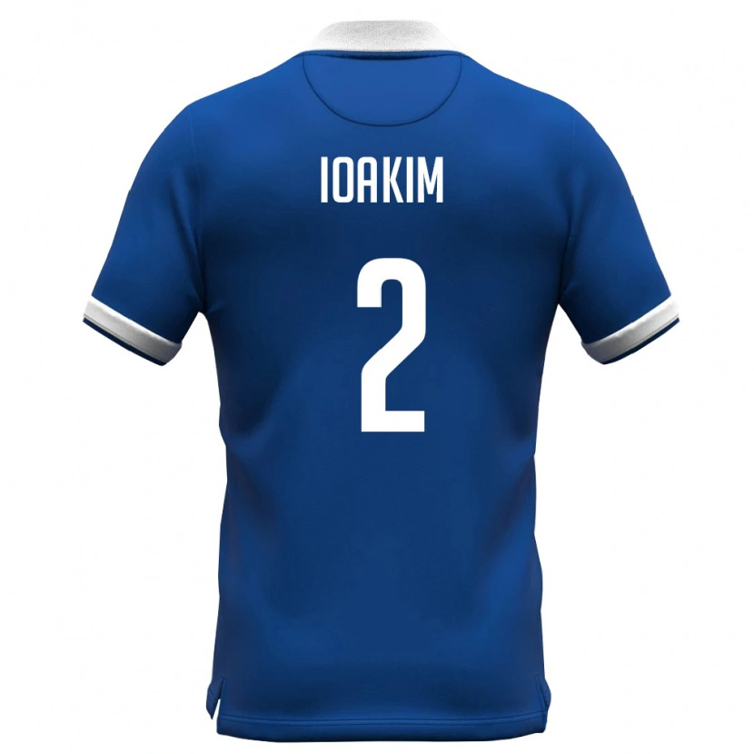 Danxen Dětské Kypr Chrysostomos Ioakim #2 Královská Modrá Bílá Domů Hráčské Dresy 26-28 Dres