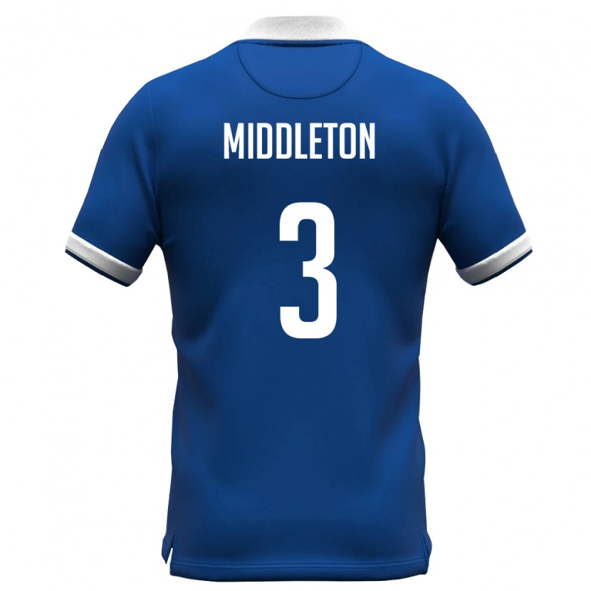 Danxen Dětské Kypr Alexandros Middleton #3 Královská Modrá Bílá Domů Hráčské Dresy 26-28 Dres
