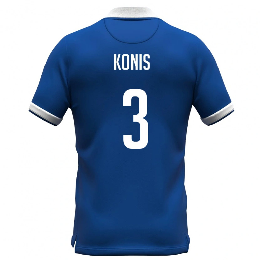 Danxen Dětské Kypr Antonis Konis #3 Královská Modrá Bílá Domů Hráčské Dresy 26-28 Dres