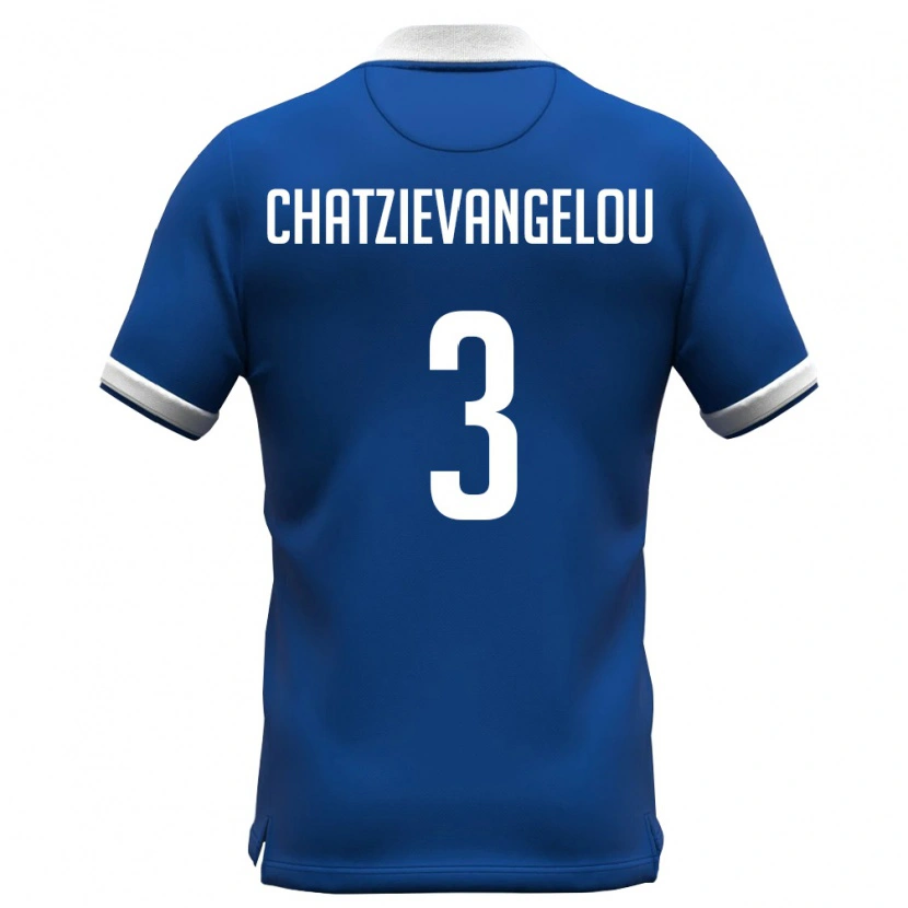 Danxen Dětské Kypr Petros Chatzievangelou #3 Královská Modrá Bílá Domů Hráčské Dresy 26-28 Dres