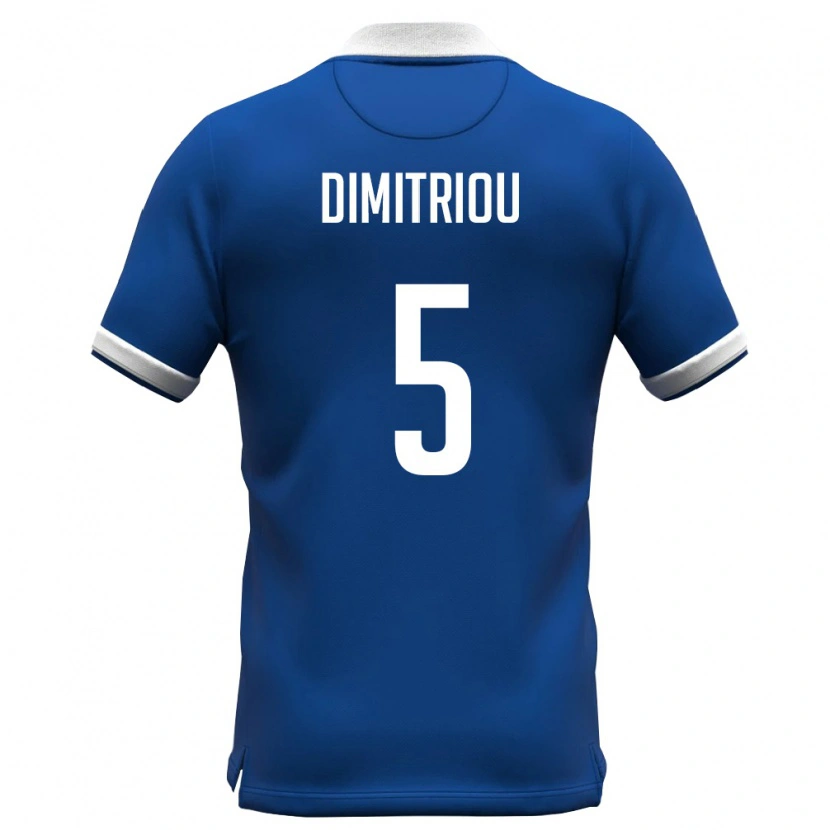 Danxen Dětské Kypr Andreas Dimitriou #5 Královská Modrá Bílá Domů Hráčské Dresy 26-28 Dres