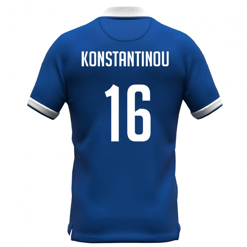Danxen Dětské Kypr Paraskevas Konstantinou #16 Královská Modrá Bílá Domů Hráčské Dresy 26-28 Dres