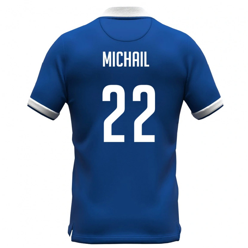 Danxen Dětské Kypr Pantelis Michail #22 Královská Modrá Bílá Domů Hráčské Dresy 26-28 Dres