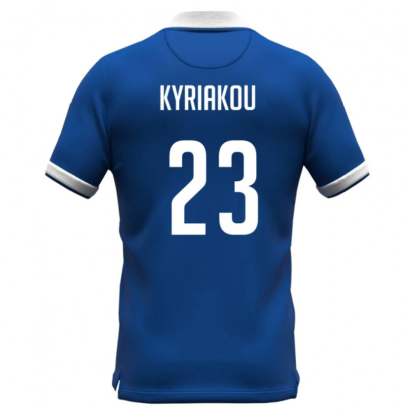 Danxen Dětské Kypr Charalampos Kyriakou #23 Královská Modrá Bílá Domů Hráčské Dresy 26-28 Dres