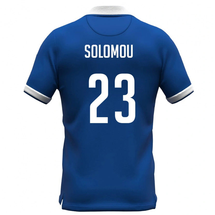 Danxen Dětské Kypr Dimitris Solomou #23 Královská Modrá Bílá Domů Hráčské Dresy 26-28 Dres